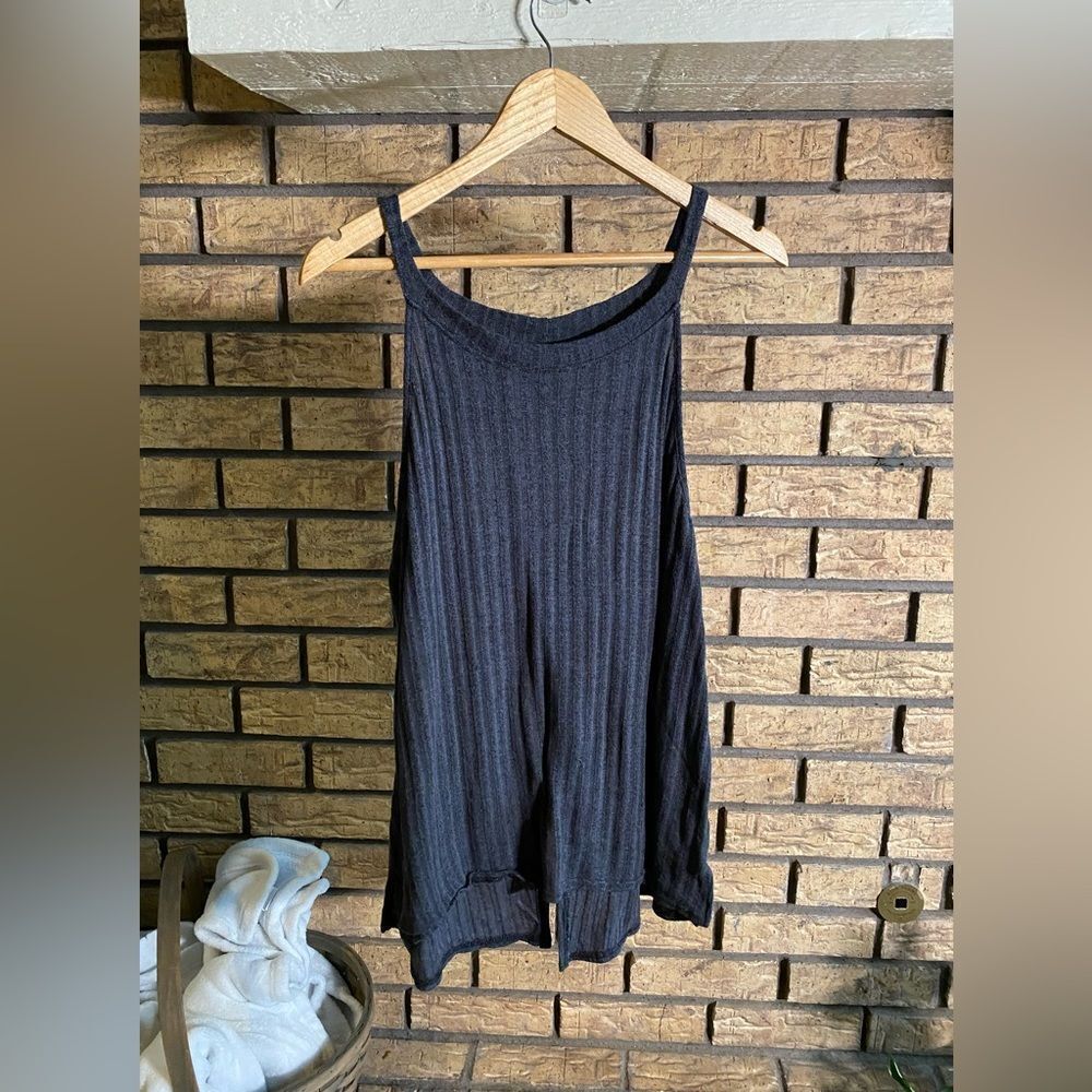 Kaileigh heather grey open back tank